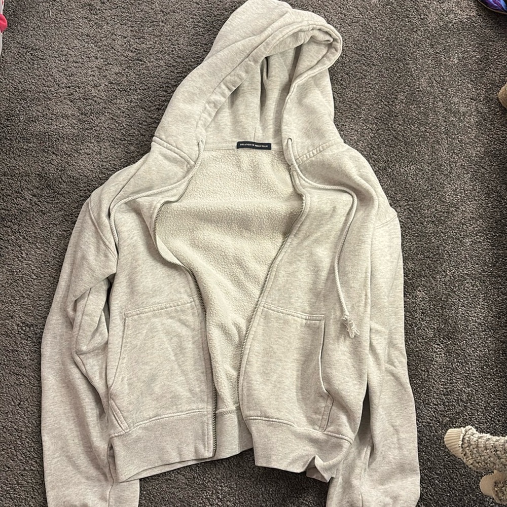 Gray brandy Melville zip up hoodie